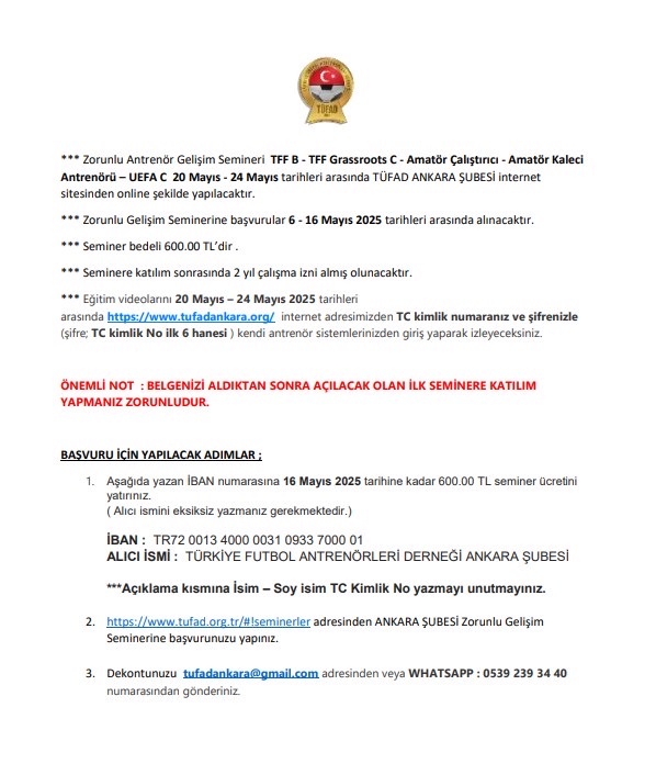 ZORUNLU GELİŞİM SEMİNERİ İLE İLGİLİ ÖNEMLİ DUYURU 